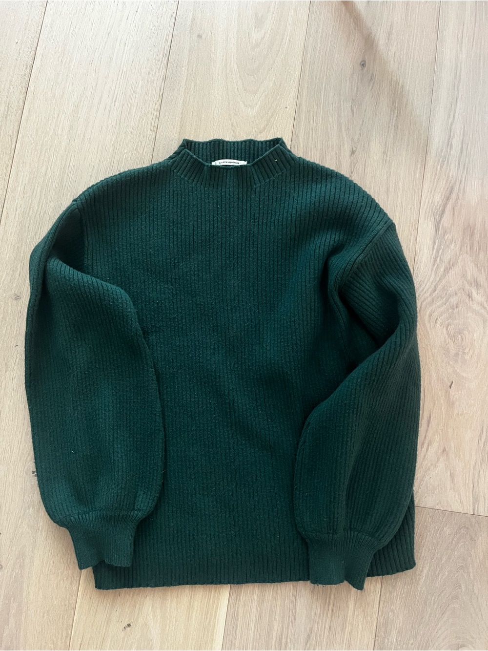 Anthropology Green Ribbed Knit Sweater